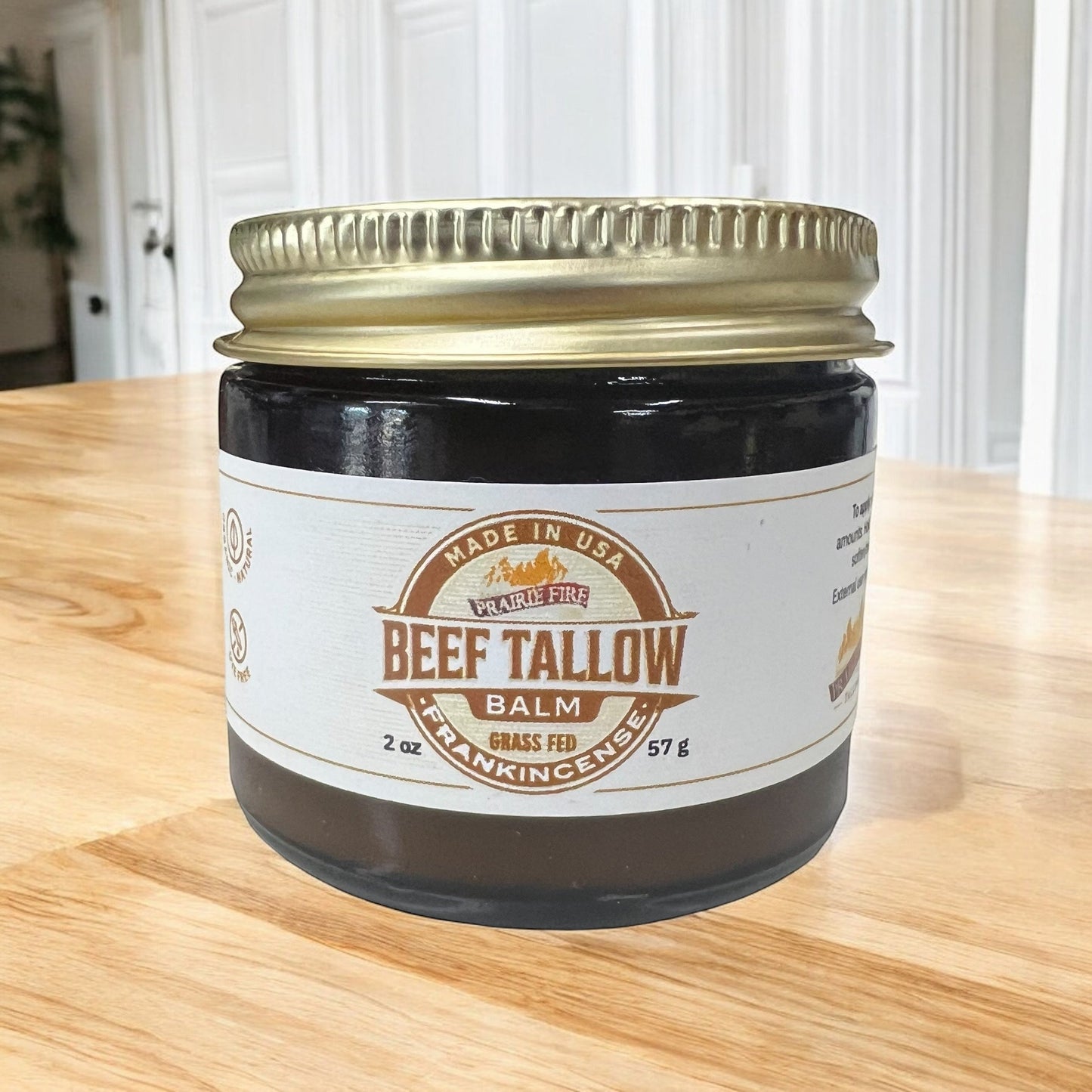 Grass Fed Beef Tallow Balm - 2 oz - Grown and Made in USA - Organic Grass Fed and Finished Tallow - Moisturizing Skin Care