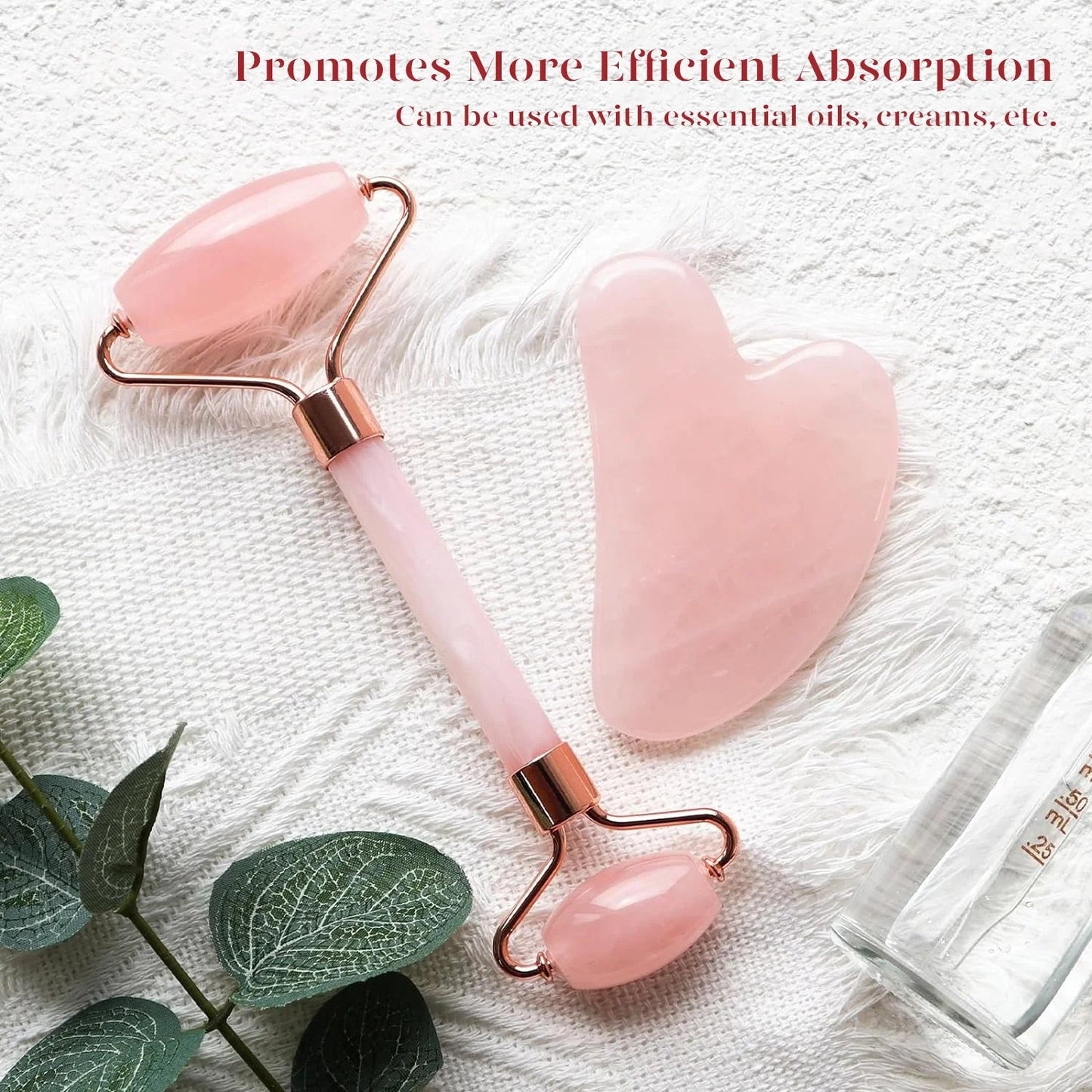 Natural Jade Roller and Gua Sha Facial Massager Skin Care Tool