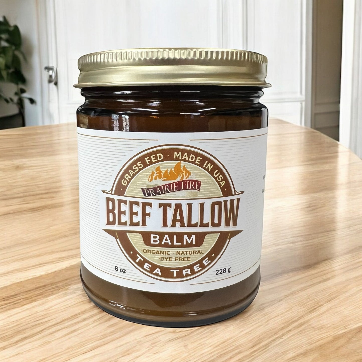 Grass Fed Beef Tallow Balm - 8 oz - Grown and Made in USA - Organic Grass Fed and Finished Tallow - Moisturizing Skin Care