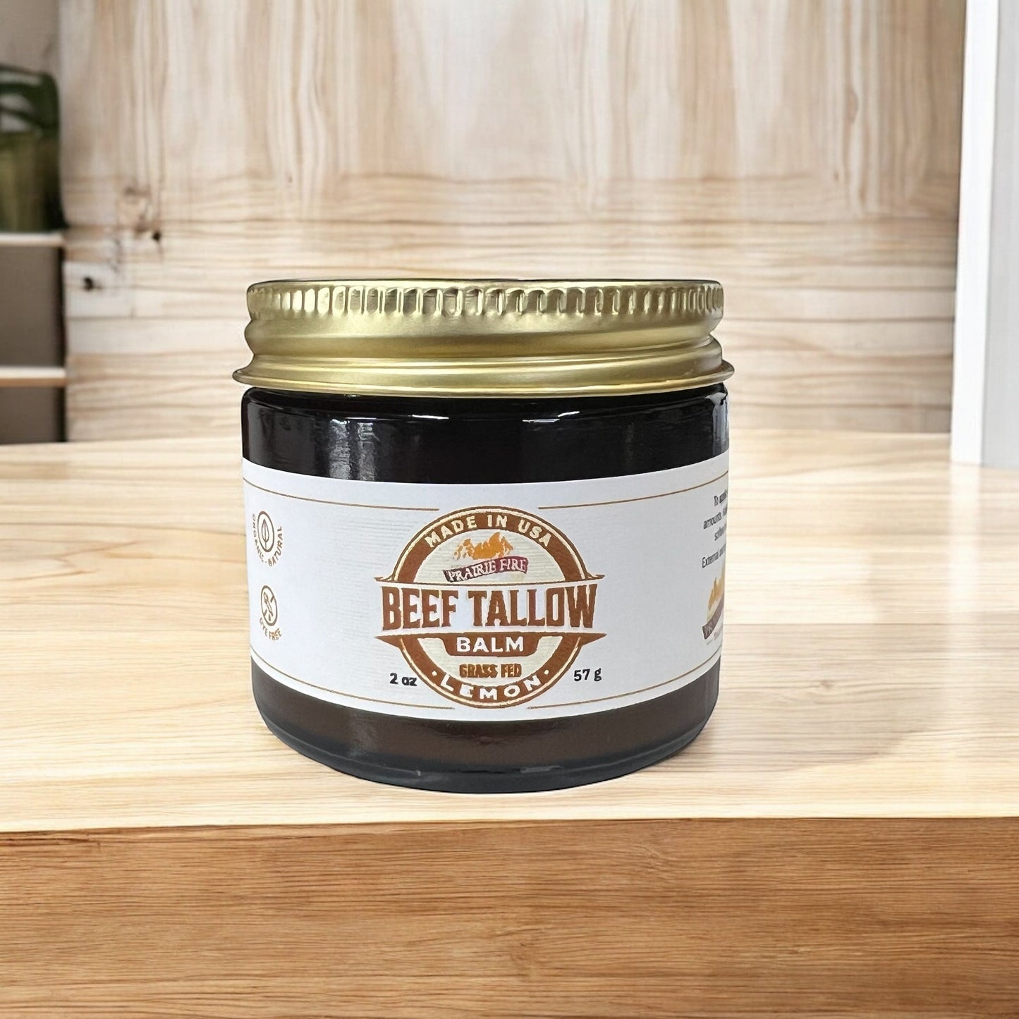 Grass Fed Beef Tallow Balm - 2 oz - Grown and Made in USA - Organic Grass Fed and Finished Tallow - Moisturizing Skin Care