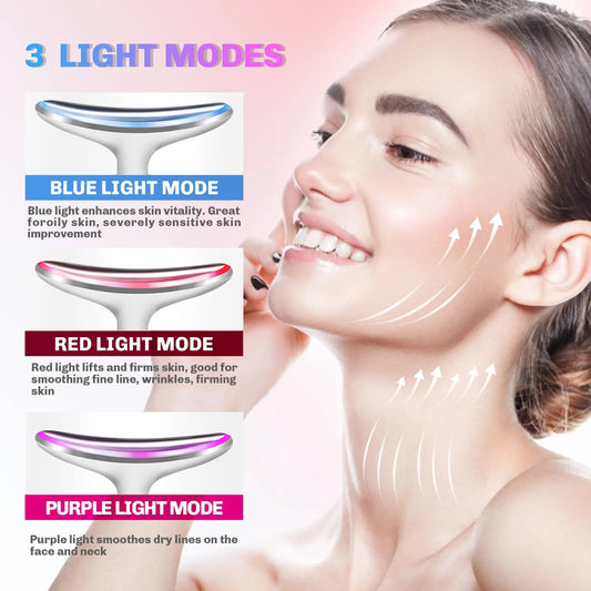 EMS Neck and Face Lifting Device LED Skin Tightening Massager