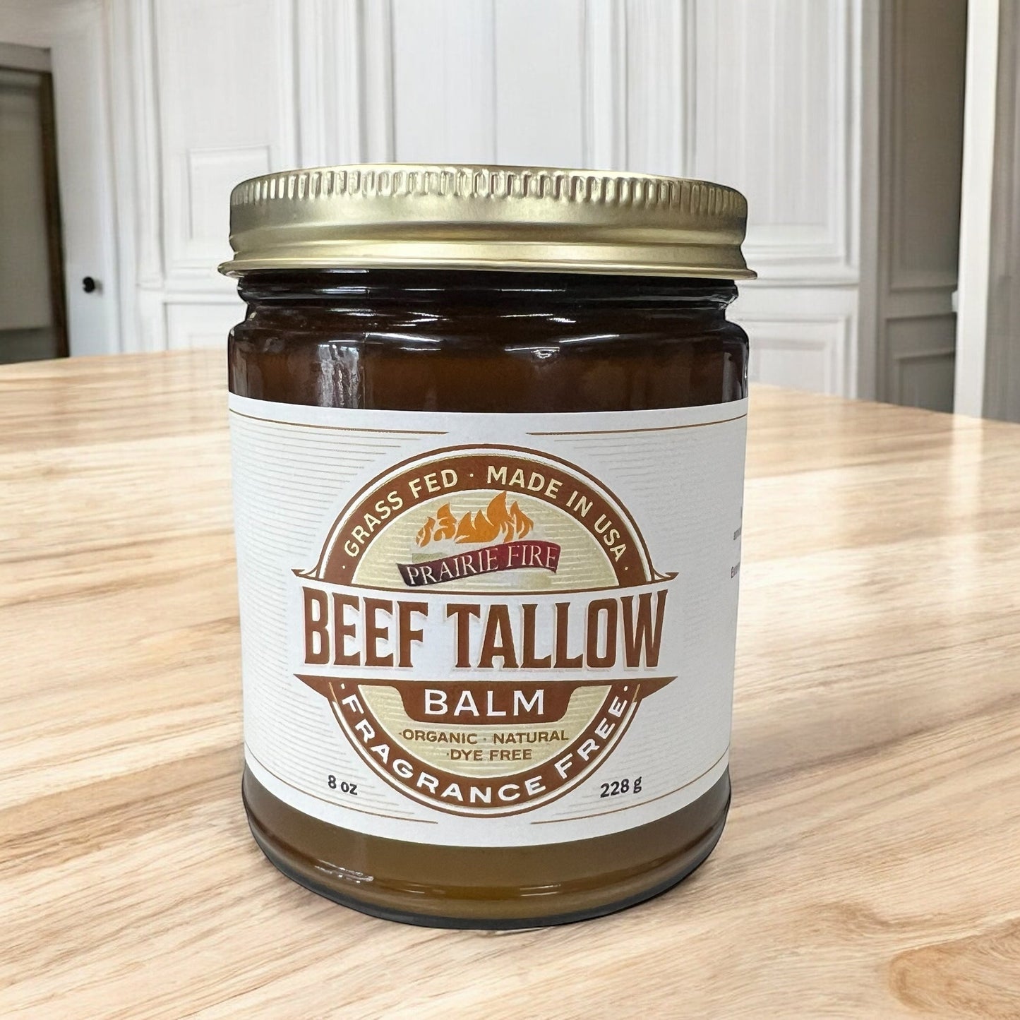 Grass Fed Beef Tallow Balm - 8 oz - Grown and Made in USA - Organic Grass Fed and Finished Tallow - Moisturizing Skin Care