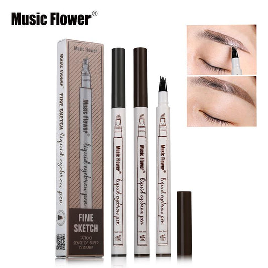Music Flower Liquid Eyebrow Pen Waterproof Fine Sketch Brow