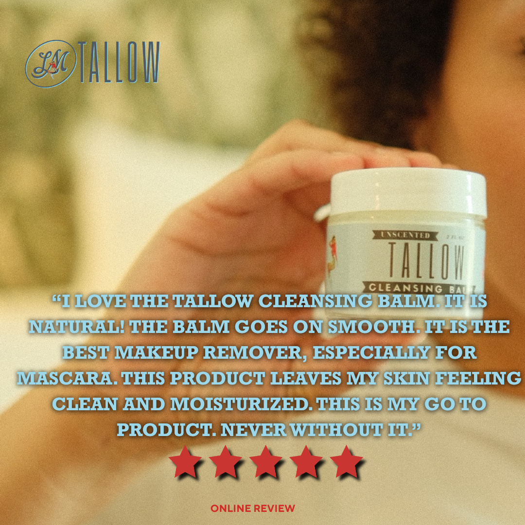 Unscented Tallow Cleansing Balm Natural Makeup Remover Moisturizing Cleanser