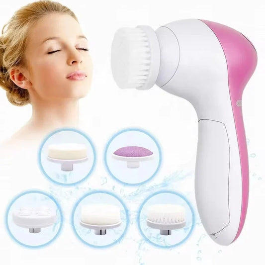 5-in-1 Electric Facial Cleansing Brush – Face Cleanser & Blackhead Remover