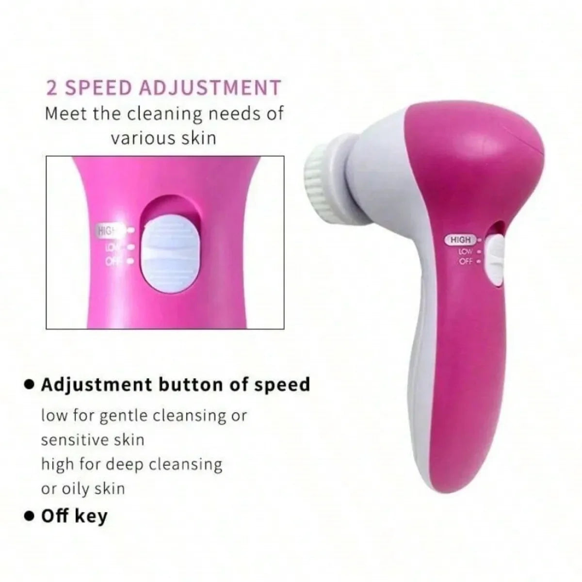 5-in-1 Electric Facial Cleansing Brush – Face Cleanser & Blackhead Remover