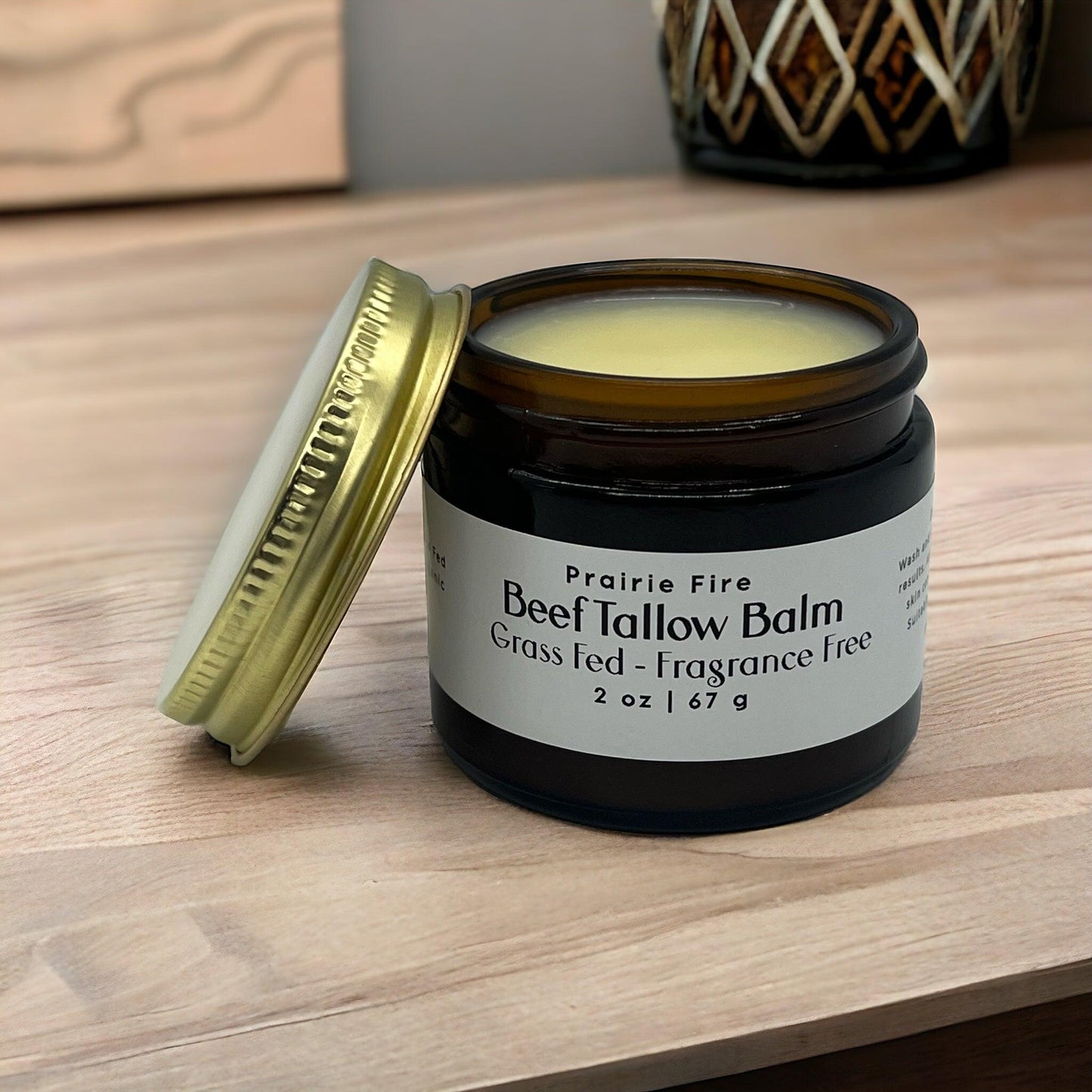 Grass Fed Beef Tallow Balm - 2 oz - Grown and Made in USA - Organic Grass Fed and Finished Tallow - Moisturizing Skin Care