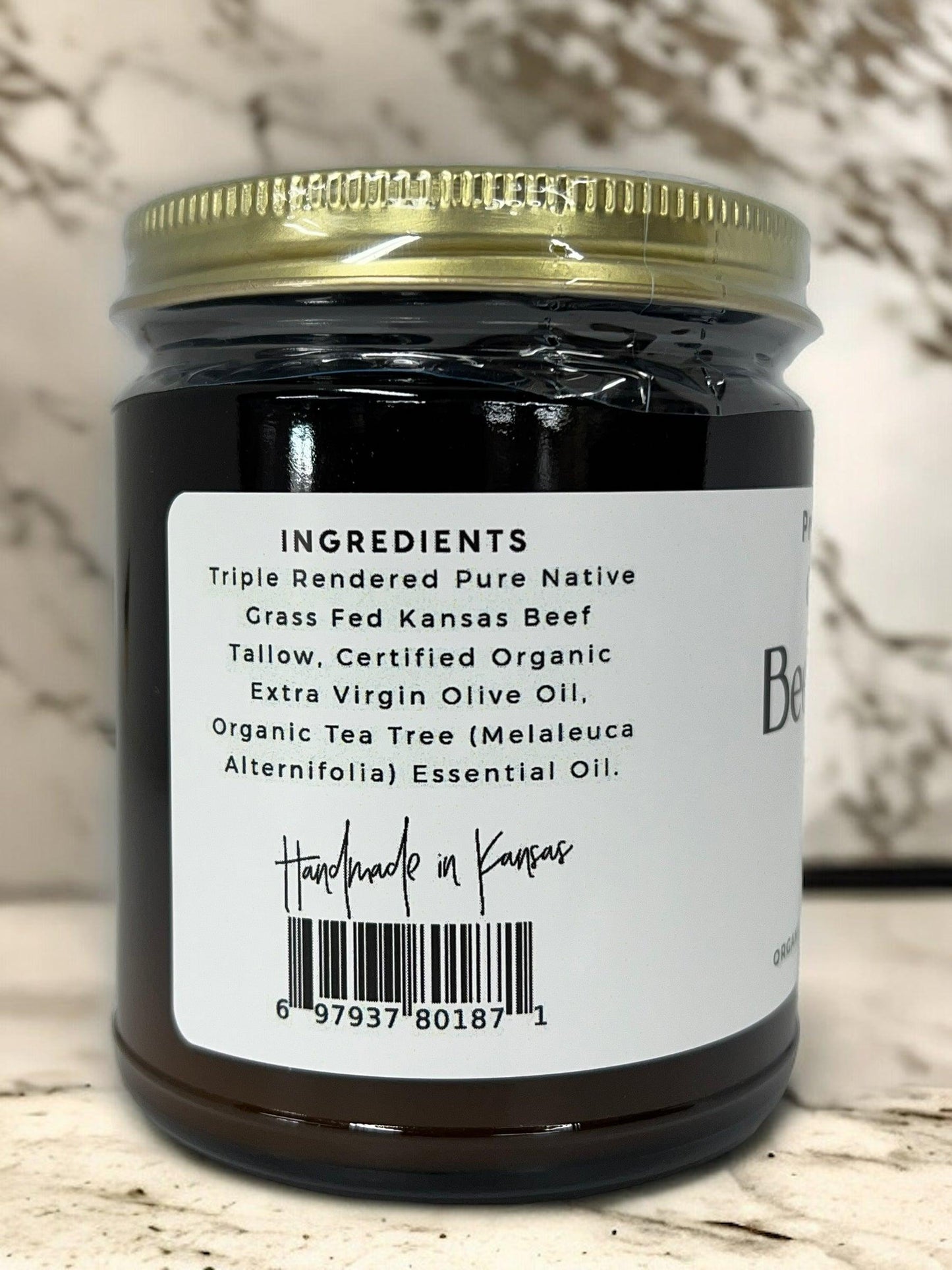Grass Fed Beef Tallow Balm - 8 oz - Grown and Made in USA - Organic Grass Fed and Finished Tallow - Moisturizing Skin Care