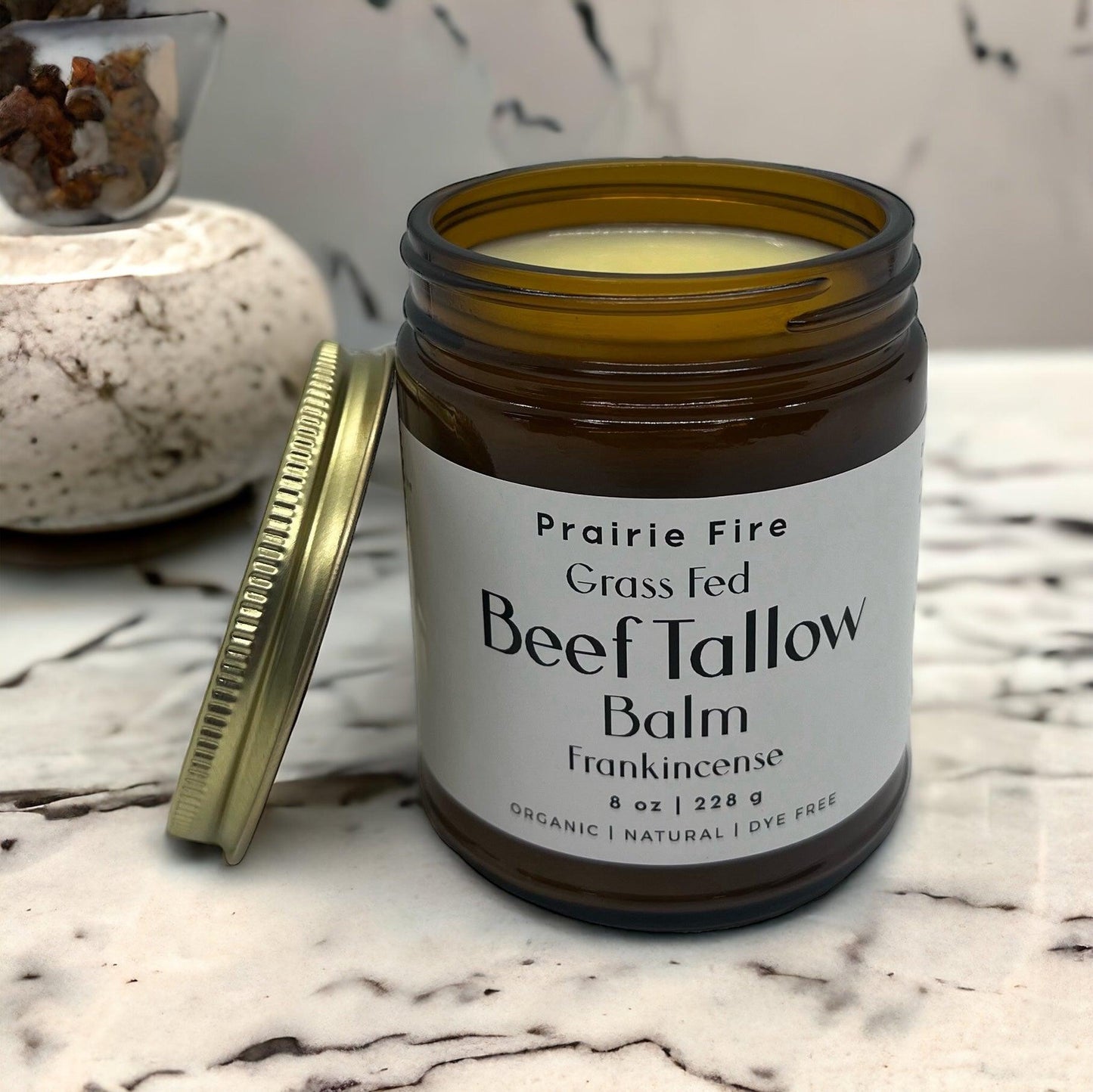 Grass Fed Beef Tallow Balm - 8 oz - Grown and Made in USA - Organic Grass Fed and Finished Tallow - Moisturizing Skin Care