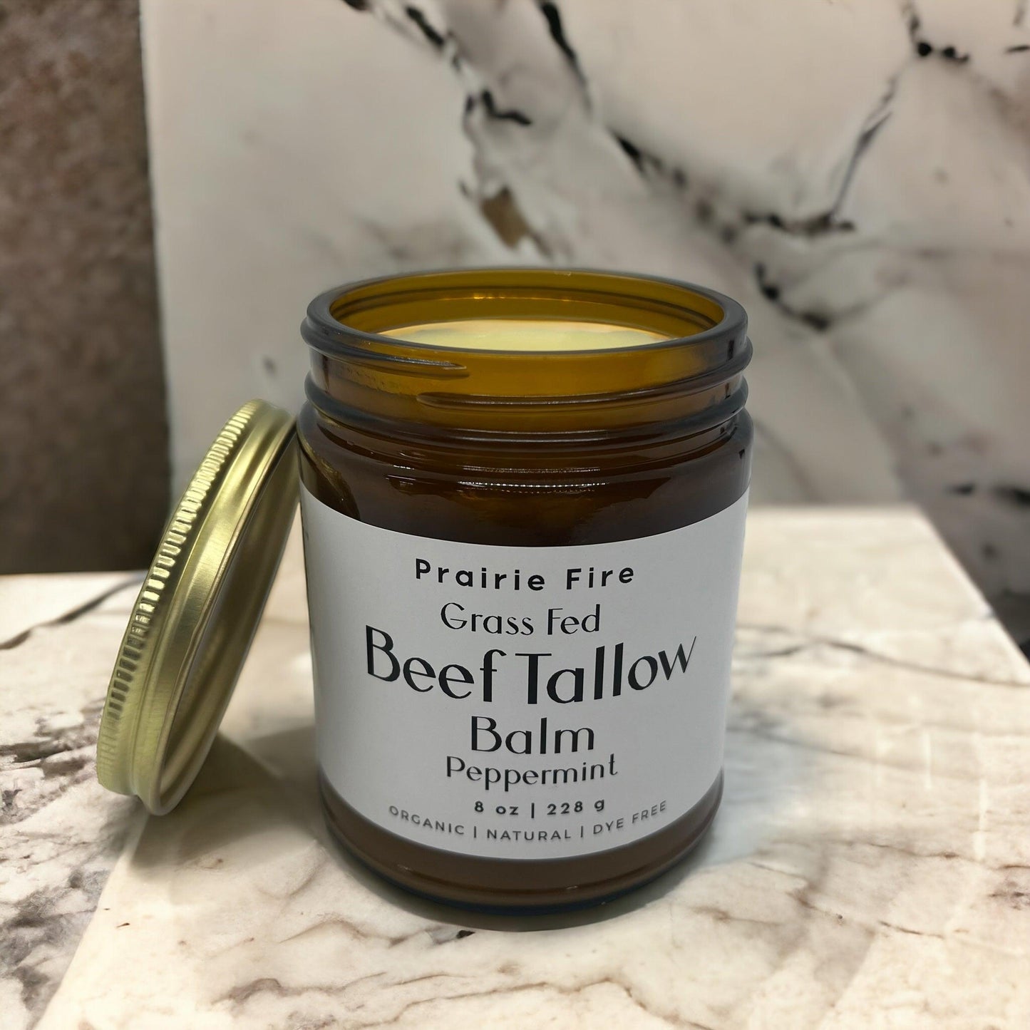 Grass Fed Beef Tallow Balm - 8 oz - Grown and Made in USA - Organic Grass Fed and Finished Tallow - Moisturizing Skin Care