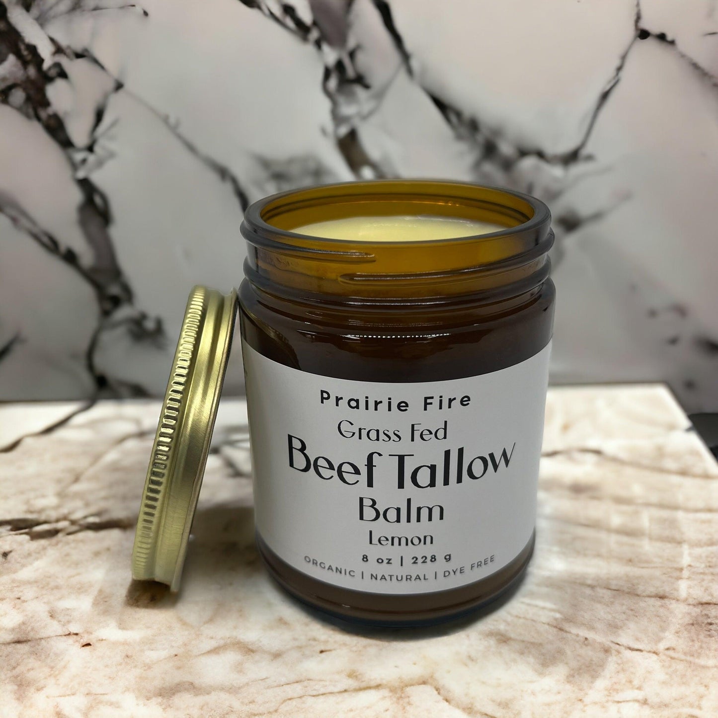 Grass Fed Beef Tallow Balm - 8 oz - Grown and Made in USA - Organic Grass Fed and Finished Tallow - Moisturizing Skin Care