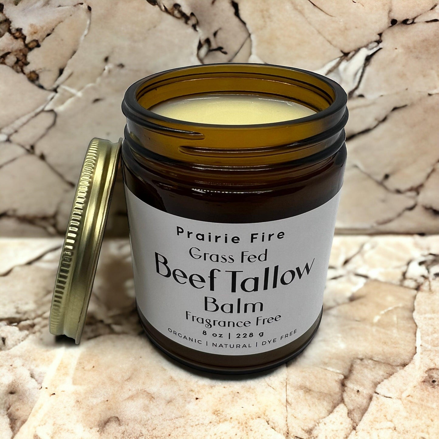 Grass Fed Beef Tallow Balm - 8 oz - Grown and Made in USA - Organic Grass Fed and Finished Tallow - Moisturizing Skin Care