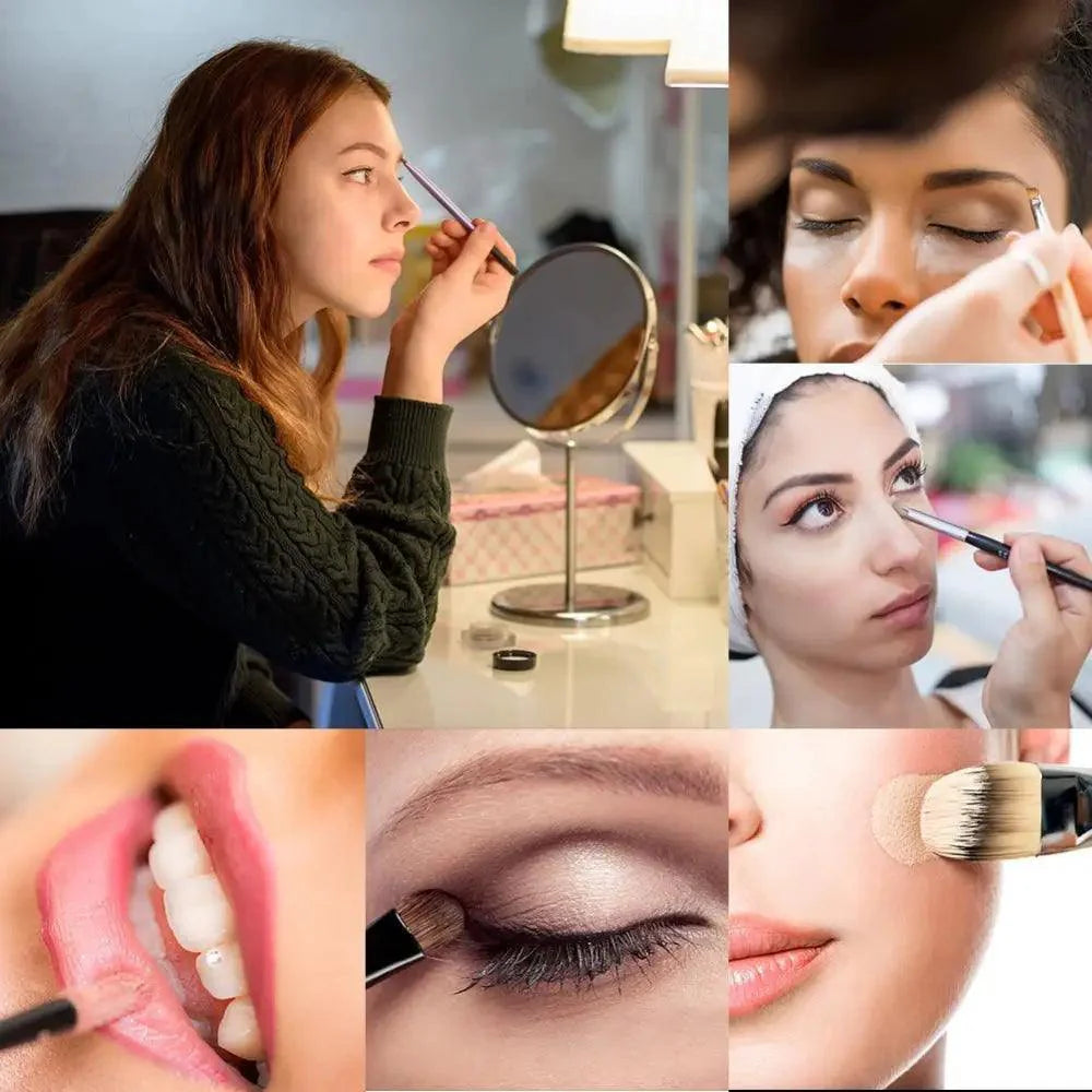 5Pcs Oval Makeup Brush Set – Portable Foundation & Blending Brushes